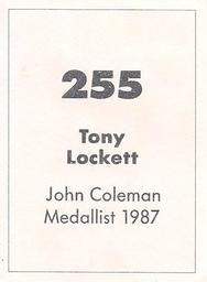 1990 Select AFL Stickers #255 Tony Lockett Back